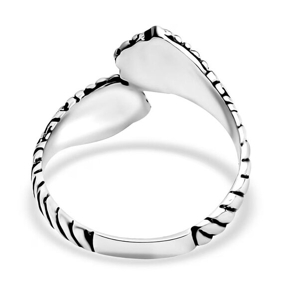 Sterling Silver ✦ Bypass Ring ✦ 4.23g Intricate Lightweight Boho Design NWT - Picture 4 of 7